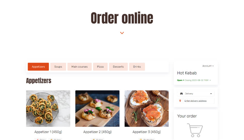 Fast food website template