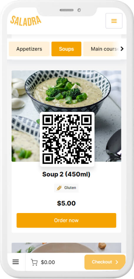 qr code menu example - examples of menus