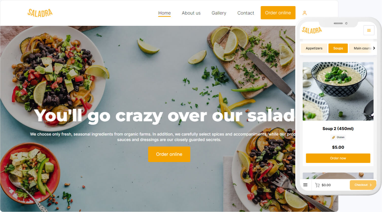 Saladra website template