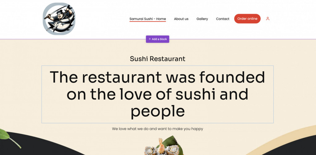 example of a restaurant website template