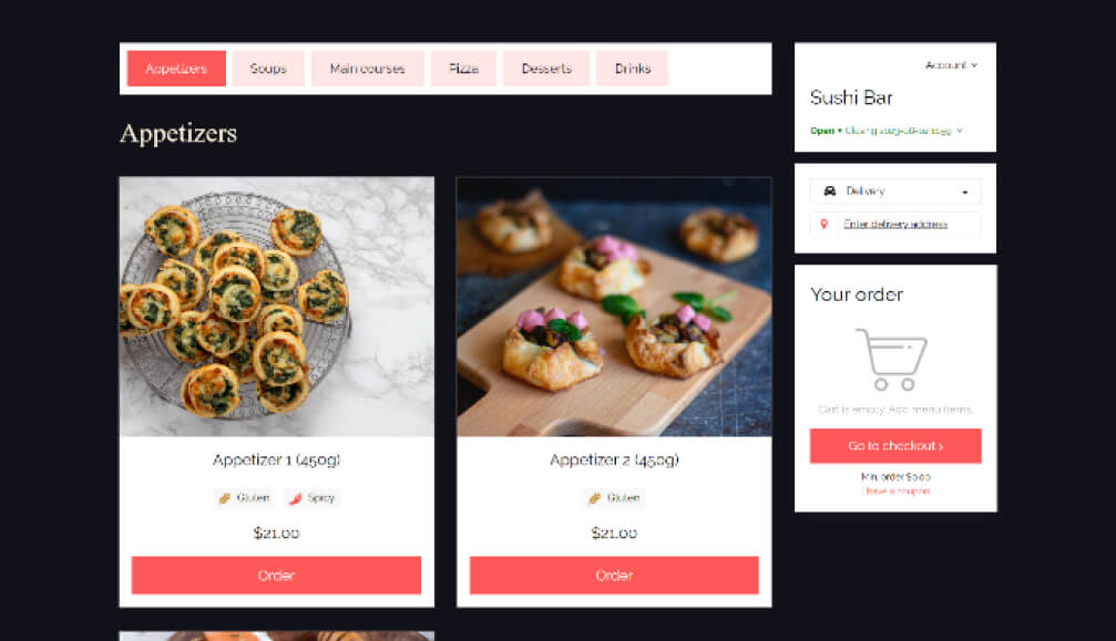 Sushi website template