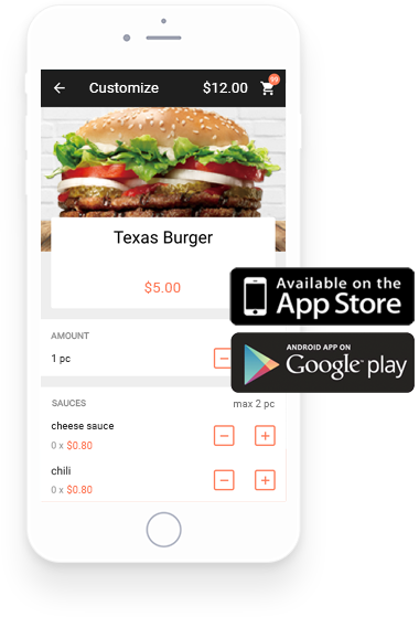 You order taking app is available in the App Store or Google Play.